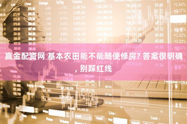 赢金配资网 基本农田能不能随便修房? 答案很明确, 别踩红线